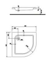 Štvorcová sprchová vanička Kolo Standard Plus: L=80cm, B=80cm, Biela, Geberit, XBK1580000