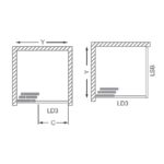 Bočná zástena k sprchovým dverám, LSB 850/1800, dump