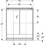 Zrkadlová skrinka Geberit ONE s výklenkom a ComfortLight, s dvoma dvierkam