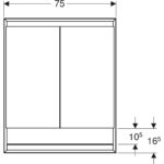 Zrkadlová skrinka ONE s výklenkom a ComfortLight, 2 dverami, 90 cm, hliník