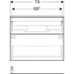 Skrinka pod umývadlo iCon, s 2 zásuvkami, skrátené vyloženie, orech/láva