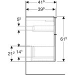 Skrinka pod umývadlo iCon, s 2 zásuvkami, skrátené vyloženie, orech/láva