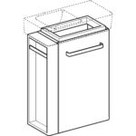 Skrinka pod malé umývadlo Selnova Compact, s drž. na uterák, svetlosivý/lakovaný matný