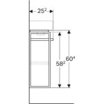 Skrinka pod malé umývadlo Selnova Compact, s drž. na uterák, svetlosivý/lakovaný matný