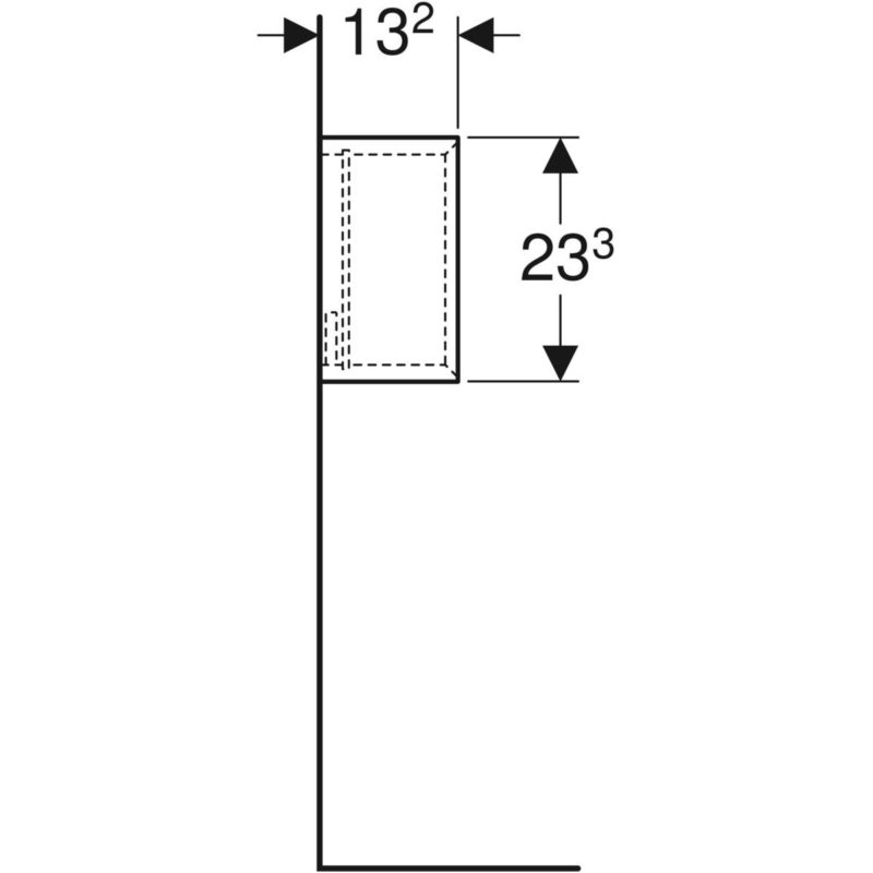 Obdĺžnikový nástenný box Geberit iCon, 45cm, 23.3cm, 13.2cm, Biela, 502.322.01.3