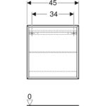 Štvorcový policový diel Geberit iCon, 45cm, 46.7cm, 13.2cm, biela