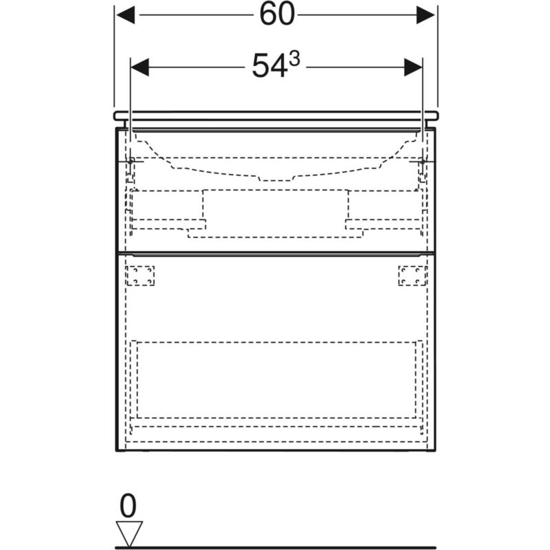 Súprava nábytkového umývadla iCon s úzkym okrajom, vr. skrinky, biela,dub/ láva, 502.335.JH.1