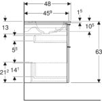 Súprava nábytkového umývadla iCon s úzkym okrajom, so skrinkou, biela/pieskovosivý