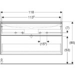 Súprava nábytkového umývadla iCon s úzkym okrajom, so skrinkou, biela/dub,láva