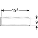 Obdĺžnikový nástenný box Geberit iCon, 45cm, 23.3cm, 13.2cm, orech