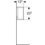 Obdĺžnikový nástenný box Geberit iCon, 45cm, 23.3cm, 13.2cm, orech