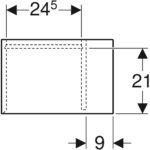 Bočný prvok Geberit iCon, 37cm, 40cm, 24.5cm, Dub