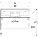 Súprava nábytkového umývadla iCon s úzkym okrajom, so skrinkou, biela/pieskovosivý
