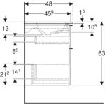 Súprava nábytkového umývadla iCon s úzkym okrajom, so skrinkou, biela/pieskovosivý