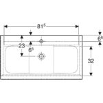 Súprava nábytkového umývadla iCon s úzkym okrajom, so skrinkou, biela/pieskovosivý