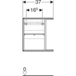 Bočný prvok Geberit iCon, 37cm, 40cm, 27.3cm, orech