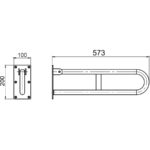 Úchyt dvojitý sklopný 572 mm, leštená nerez