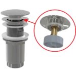 Výpusť umýv.CLIK/CLACK 5/4" celokovová s prepadom, veľká zát