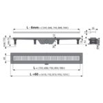 Podlahový žlab pre perforovaný rošt 850mm M Simple