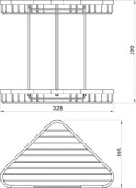 Dvojitá rohová polica veľká Drôtený program, chróm