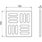 Designová mriežka 102x102 mm NEREZ