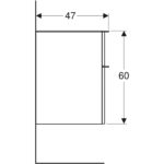 Bočná skrinka Geberit Smyle Square s 2 zásuvkami, 45cm, 60cm, 47cm, pieskovosivá, 500.357.JL.1