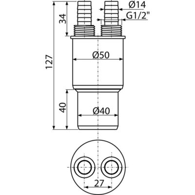 Redukcia napojenia HT 40/50 x G1/2"