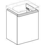 Skrinka Smyle Square pod malé umývadlo, pieskovosivá