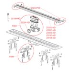 Podlahový žlab pre perforovaný rošt 950mm M Simple