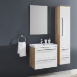 Bino, kúpeľňová skrinka s umývadlom z liateho mramoru 121 cm, biela