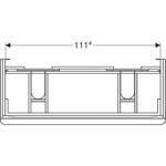 Skrinka Smyle Square pod dvojumývadlo, s 2 zásuvkami, pieskovosivá