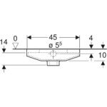 Nášľapné WC Geberit Publica: B=45cm, H=18cm, T=60cm, biela