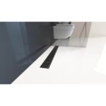 Sprchový žľab SIMPLE 950 mm, s okrajom pre perforovaný rošt, vr. roštu, čierna mat, APZ10-BLACK-950M