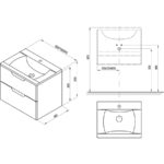 Skrinka pod umývadlo Classic II 700 - biela/šedá