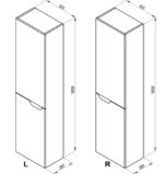 Bočná skrinka Classic 400 R - biela/biela
