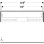 Skrinka pod umývadlo ONE s 1 zásuvkou: 103.6cm, 26.6cm, 47cm, Čierna