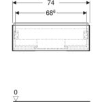 Skrinka pod umývadlo ONE s 1 zásuvkou: 74cm, 26.6cm, 47cm, pieskovosivá