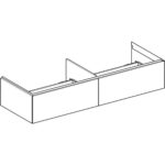 Skrinka pod umývadlo ONE s 2 zásuvkami: 133.2cm, 26.6cm, 47cm, pieskovosivá