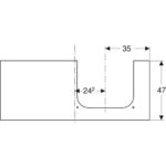 Umývadlová doska ONE, výrez P, 120cm, vzhľad bieleho mramoru