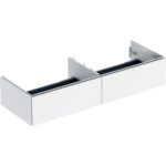 Skrinka pod umývadlo ONE s 2 zásuvkami: 133.2cm, 26.6cm, 47cm, biela