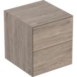 Bočná skrinka Geberit ONE s 2 zásuvkami, orech hickory/melamín s drev.štrukt.