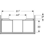 Skrinka pod umývadlo ONE s 1 zásuvkou: 88.8cm, 26.6cm, 47cm, biela