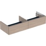 Skrinka pod umývadlo ONE s 2 zásuvkami: 133.2cm, 26.6cm, 47cm, Dub