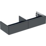 Skrinka pod umývadlo ONE s 2 zásuvkami: 133.2cm, 26.6cm, 47cm, Čierna