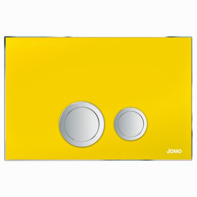Ovládacie WC tlačidlo JOMO AVANTGARDE sklo žiarivo žlté, chróm/chróm