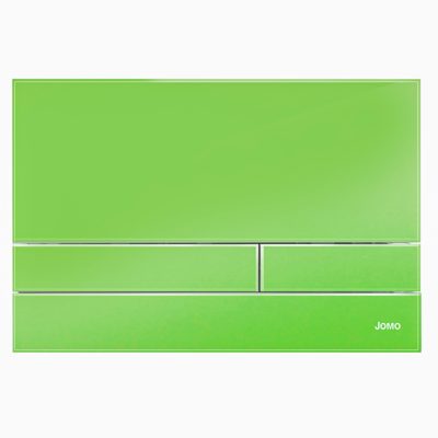 Ovládacie WC tlačidlo JOMO EXCLUSIVE 2.1 rámček biely 2.0/sklo žiarivo zelené