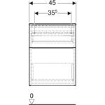 Bočná skrinka iCon s 2 zásuvkami, 45cm, 60cm, 47.6cm, biele, biela, 502.315.01.1