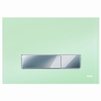 Ovládacie WC tlačidlo JOMO AMBIENTE sklo zelené satin, chróm/chróm