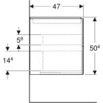 Skrinka pod umývadlo ONE, s 2 zásuvkami: 118,4cm, 50,4cm, 47cm, sivobéžová
