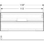 Skrinka pod umývadlo ONE, s 2 zásuvkami: 118.4cm, 50.4cm, 47cm, Čierna